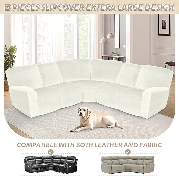 Arfntevss Sectional Recliner Couch Covers Velvet Corner Sectional Sofa Cover