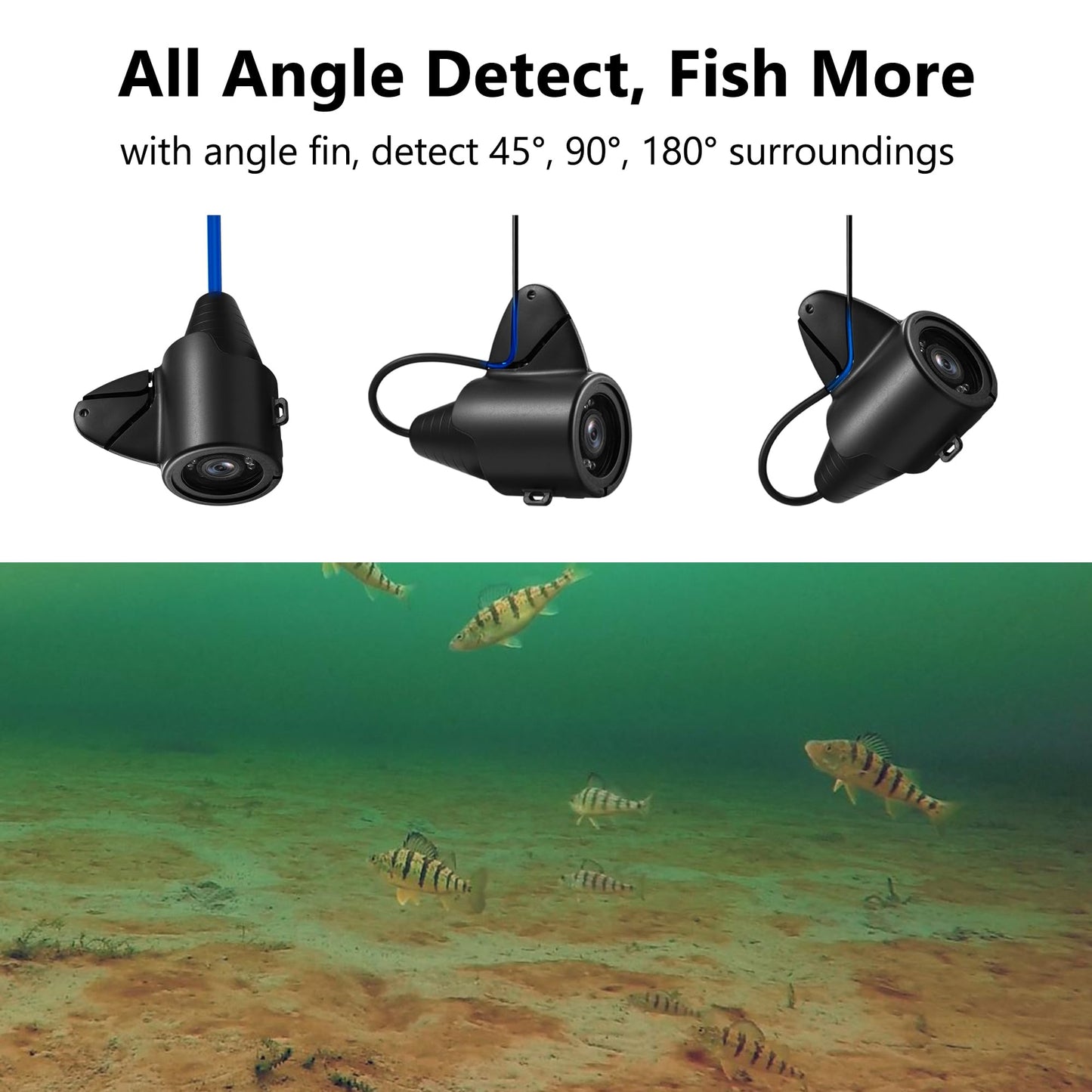 [FishPRO® 2026 Upgrade] Underwater Fishing Camera 1200TVL, 7'' Ice Fishing Camera Underwater[Aluminum Box], Fish Finder Ice Fishing Gifts for Men, IR+LED, 4,500mAh, 65ft