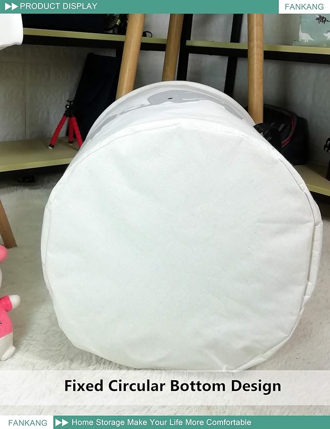 FANKANG Storage Basket, Nursery Hamper Canvas Laundry Basket Foldable