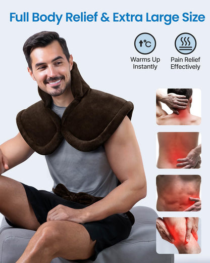 RENPHO Electric Heating Pad for Back Pain Relief, Birthday Christmas Gifts for Women Men Mom Dad Elderly, FSA Eligible Items Only List, Large Heat Pad for Neck Shoulders, 24"x33", ETL Certified, Gray