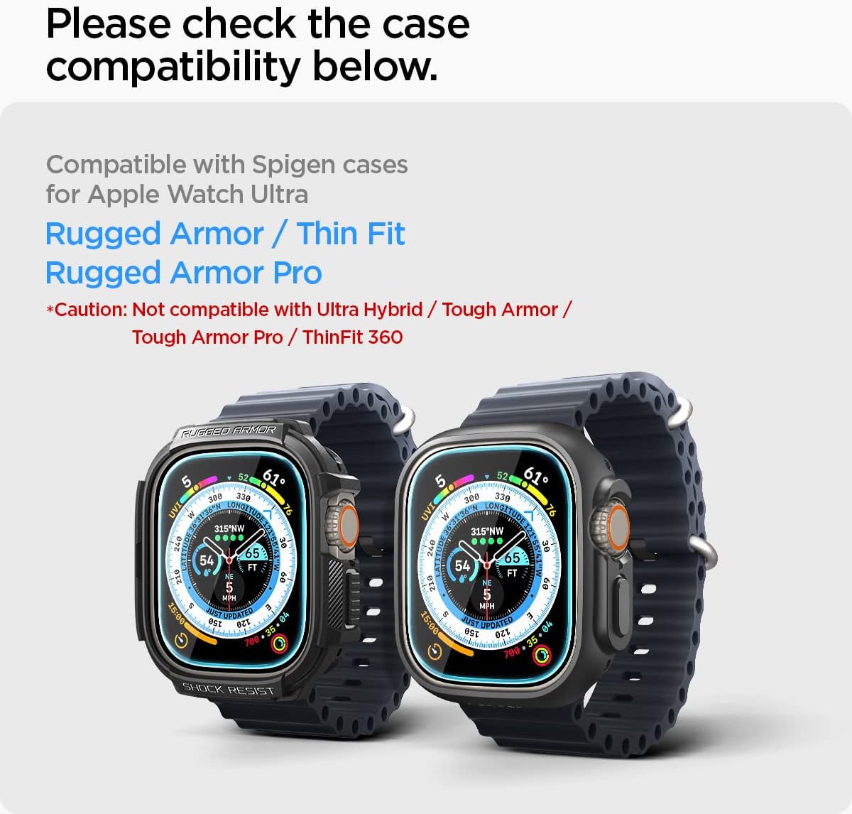 Spigen Tempered Glass Screen Protector [Glas.tR EZ Fit] designed for Apple Watch Ultra 3 / Ultra 2 / Ultra (49mm) - 2 Pack