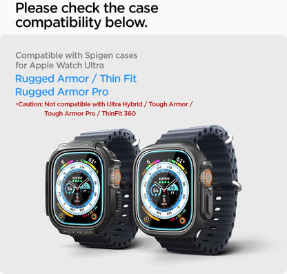 Spigen Tempered Glass Screen Protector [Glas.tR EZ Fit] designed for Apple Watch Ultra 3 / Ultra 2 / Ultra (49mm) - 2 Pack