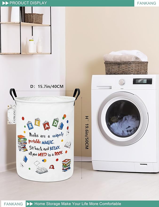 FANKANG Storage Basket, Nursery Hamper Canvas Laundry Basket Foldable