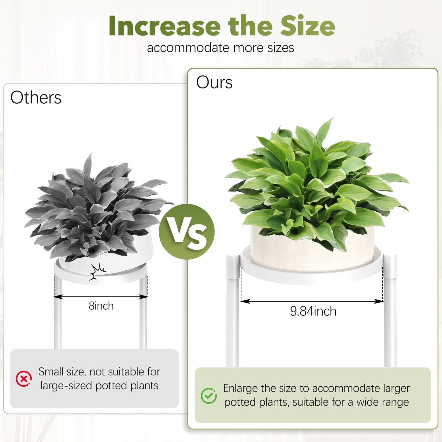 3 Tier Metal Plant Stand Indoor Outdoor, JOPBENG Corner Plant Shelf with 10 Inch Wide Tray,Flower Pot Display Holder Iron Rack Organizer Stand for Living Room Office Garden Patio Balcony Bedroom White