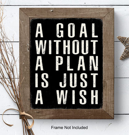 Motivational Wall Art & Decor - Inspirational Quotes Wall Art - Positive Quotes Wall Decor - Success Saying - Home Office Decor - Motivational poster for Men Women Entrepreneur Yellowbird Art & Design