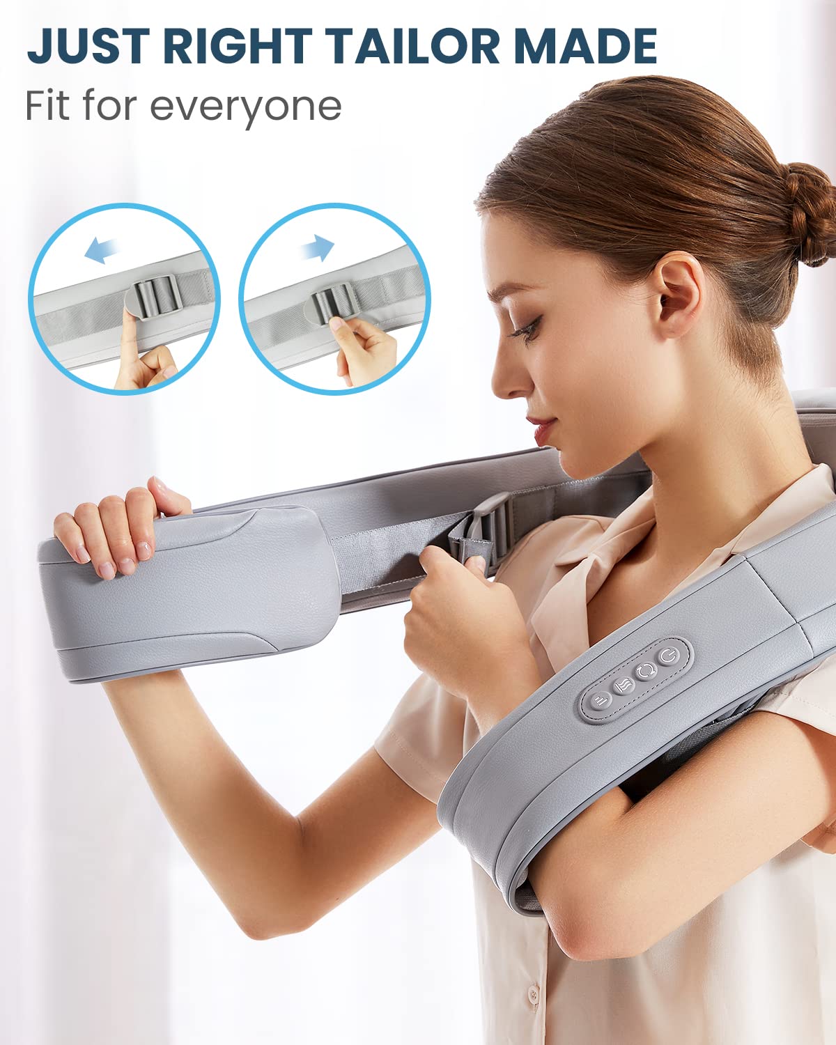 Nekteck Neck Massager for Pain Relief Deep Tissue, FSA Eligible Shiatsu Back Massager with Heating 3D Kneading Massage Pillow for Shoulder Leg Muscle, Office Home Car Use, HSA Eligible, Plug-in Use