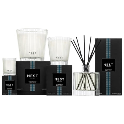 NEST New York Scented Votive Candle, Ocean Mist & Sea Salt - 2 oz - Up to 28-Hour Burn Time - Reusable Glass Vessel