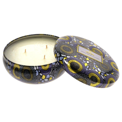Voluspa Apple Blue Clover Candle | 3 Wick Tin | 12 Oz. | Coconut Wax for Clean Burning