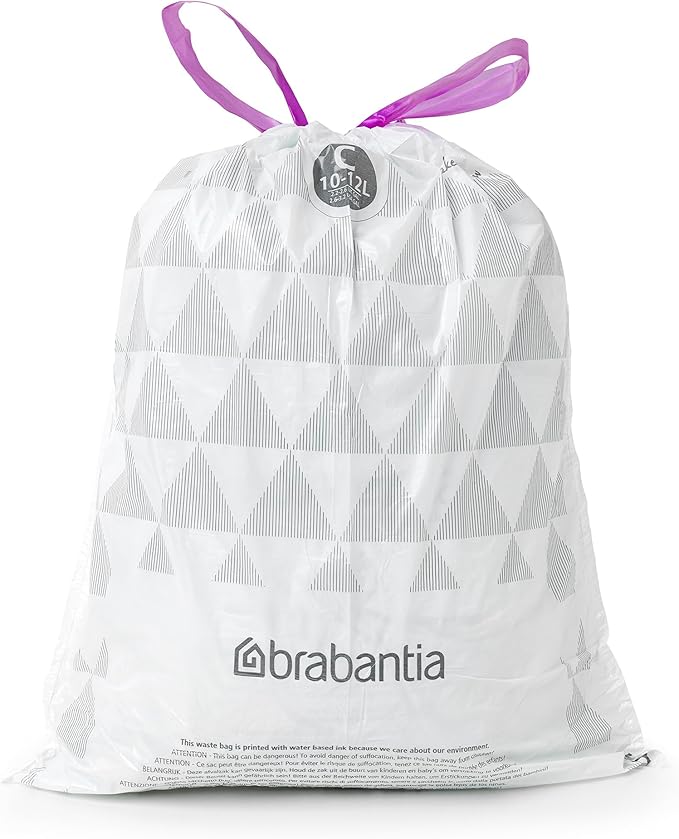 Brabantia PerfectFit Trash Bags Thick Plastic Trash Can Liners