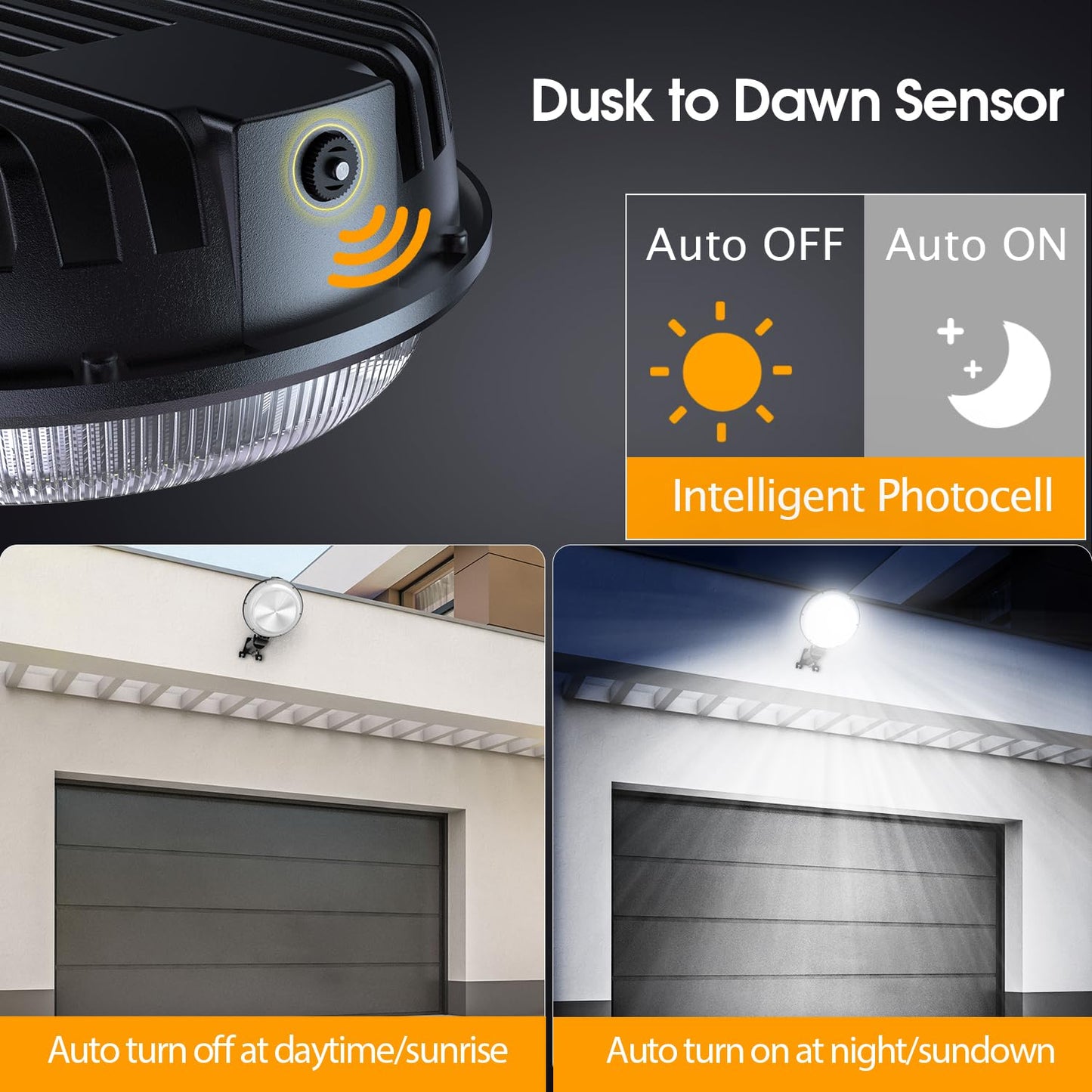 MOONTIP 150W 4 Pack 20000LM Dusk to Dawn Outdoor Lighting, LED Barn Lights Outdoor with 150° Adjustable Photocell Pole Light 6500K Flood Light, IP66 Waterproof Area Street Light for Garage Yard