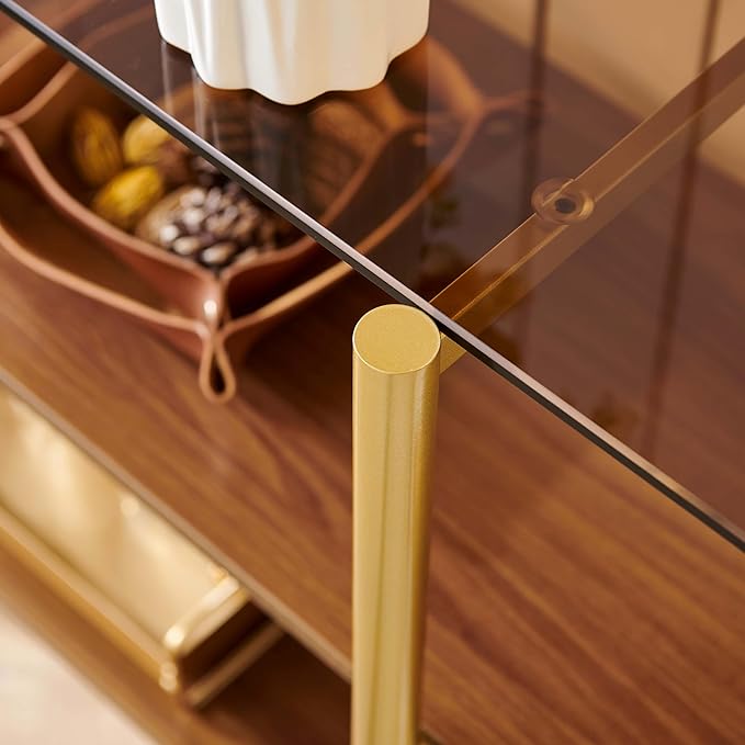 LumFurn Glass Console Table for Living Room, Foyer & Entryway, L41 x W14 x H31
