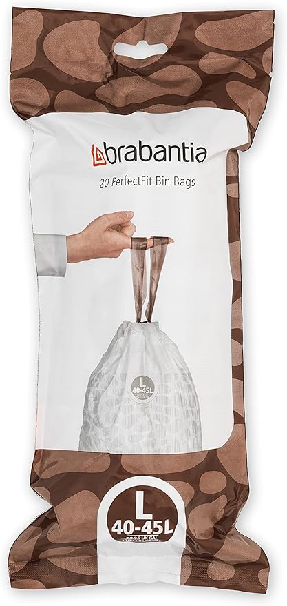 Brabantia PerfectFit Trash Bags Thick Plastic Trash Can Liners