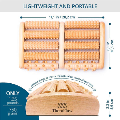 Theraflow Foot Roller for Plantar Fasciitis Relief | Feet Massage Gift for Women and Men | Foot Massager for Neuropathy, Reflexology and Deep Tissue Muscle Massage | Relaxing Gifts for Mom and Dad