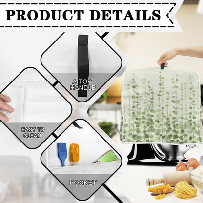 HUISEFOR Green Leaf Stand Mixer Cover Dust Protective Fresh Stand Mixer Covers For Kitchen Aid 4.5-5 Quart Mixers Dustproof Cloth Cover for Small Appliance Protector Kitchen Decoration