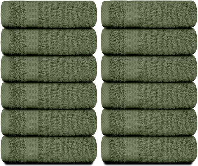 White Classic Luxury Cotton Washcloths 13x13 Inch