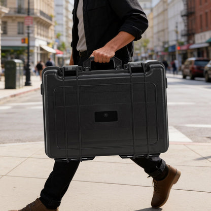 Hard Carrying Case,Shockproof Storage Box with Customizable Foam,Portable Protective Tool Box for Microphone,Recorder,Electronics,Tools,Cameras,Equipment and More, 21.5" x 17.3" x 6"