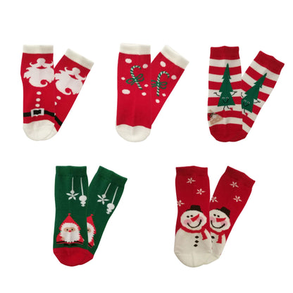 Frillybutts 5 Pack Kids Christmas Socks Boys Girls Toddler Baby Adult Family Cotton Xmas Socks