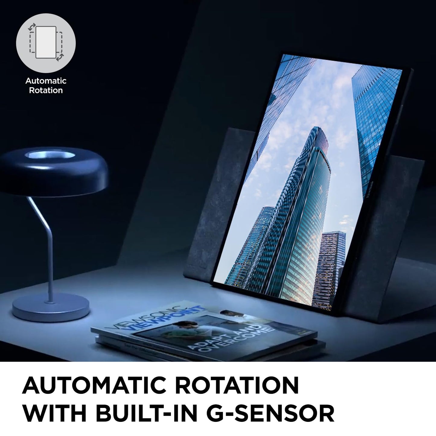 ViewSonic VG1655 15.6 Inch 1080p Portable Monitor with 2 Way Powered 60W USB C, IPS, Eye Care, Dual Speakers, Built-in Stand with Magnetic Cover
