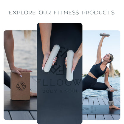 FFLLOOWW Adjustable Ankle & Wrist Weights Set, 2 lbs Each (4 lbs Total), Soft Comfortable Weights for Walking, Pilates, Barre & Home Workouts with Secure Fit for Women & Men