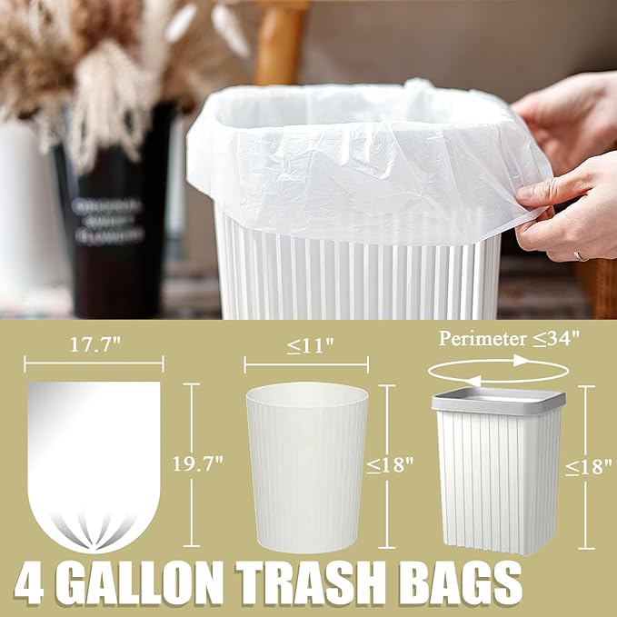 Small Trash Bags 4 Gallon