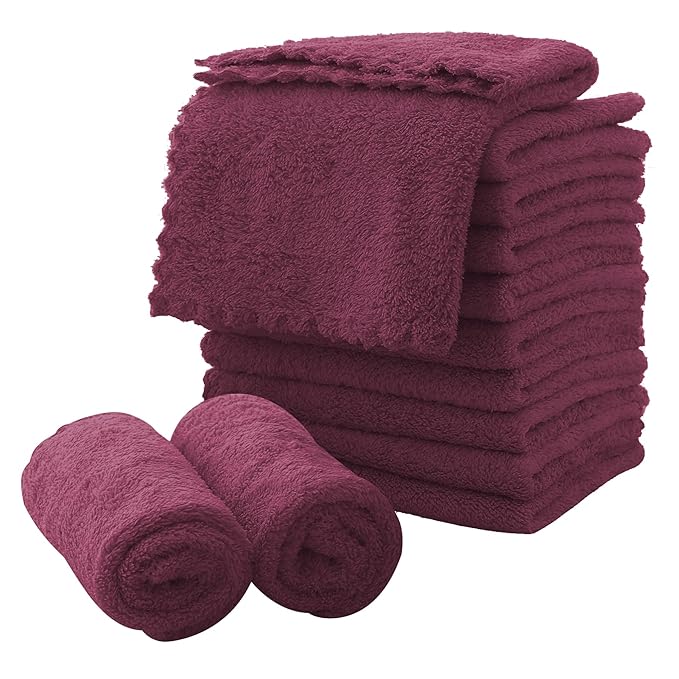 MOONQUEEN Microfiber Facial Cloths Fast Drying Washcloth 12 Pack