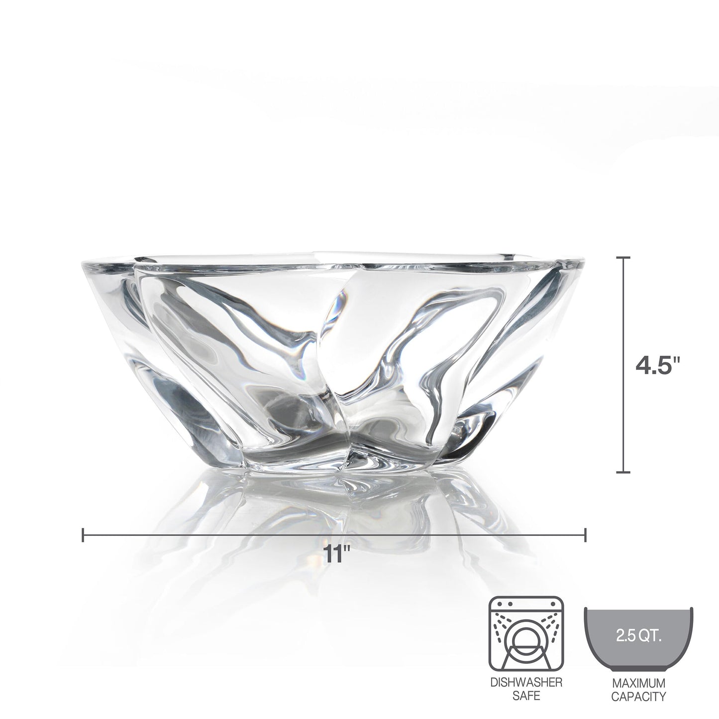 Mikasa Cassia Crystal Glass Bowl, 11 Inch