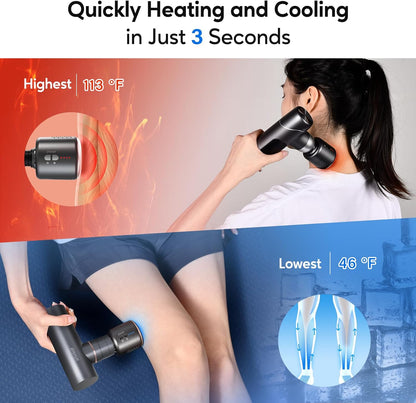arboleaf Massage Accessories with Heat and Cool, Hot and Cold Massage Head for Muscle Pain Relief Deep Tissue Muscle Massager Accessories Rechargeable Heated Head