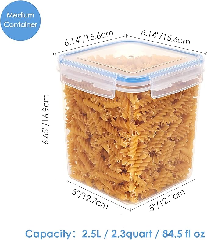Vtopmart Food Storage Containers 2.5L / 84.5oz, 4 Pieces BPA Free Plastic