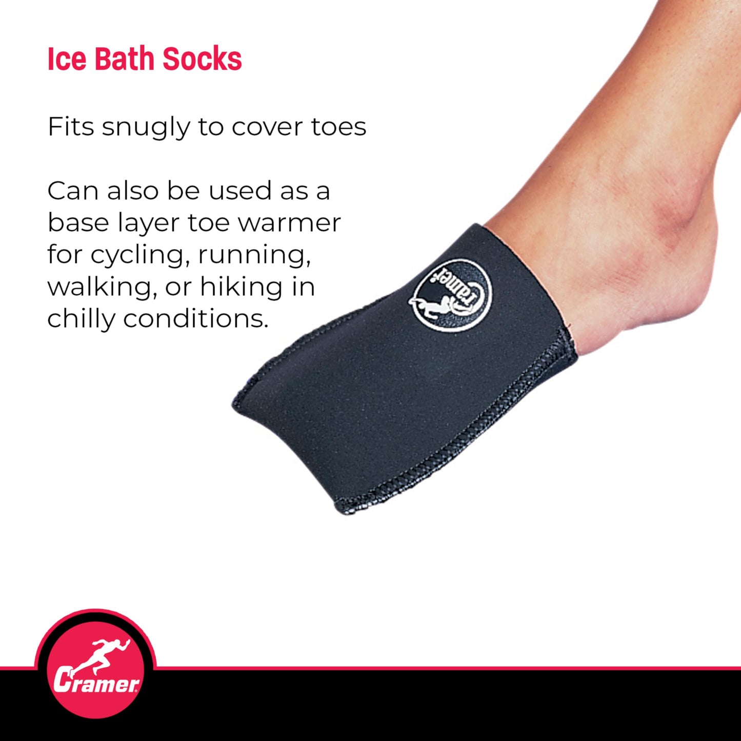 Cramer Cryo-Caps, Ice Bath Socks, One Pair, Keeps Feet Warm During Ice Baths, Toe Warmers, Toe Booties, Comfortable, Retains Body Heat