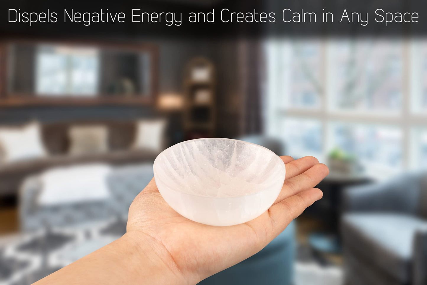 Selenite Bowl for Crystals Charging – 4" Selenite Crystal Bowl – Mined & Crafted in Morocco – Ideal for Cleansing & Recharging Crystals & Healing Stones - Protection Crystals - Spiritual Gift & Decor