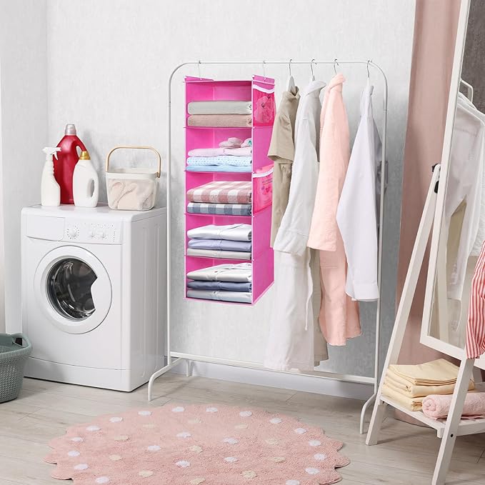 MAX Houser 5-Shelf Hanging Closet Organizer, Hanging Storage Shelves