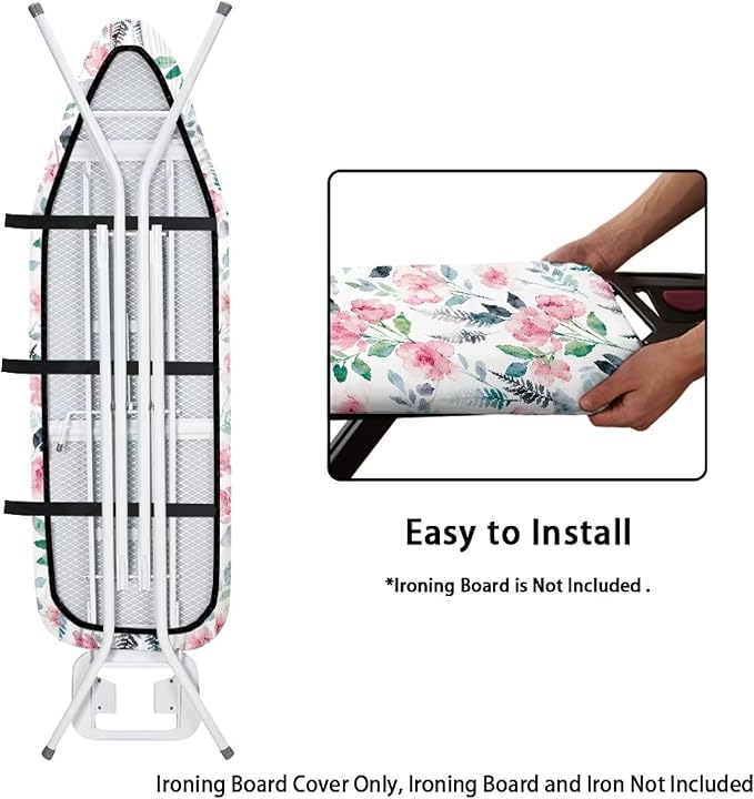 Wild Flower Ironing Board Cover, Iron Board Cover Non-Slip Thick Ironing Board
