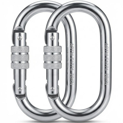 Heavy Duty Locking Carabiner Clip - 28KN /6295lbs Oval Carabiner, 4.3" Large High Strength Alloy Steel Caribiniers for Hammocks, Rigging, Gym, Ropes