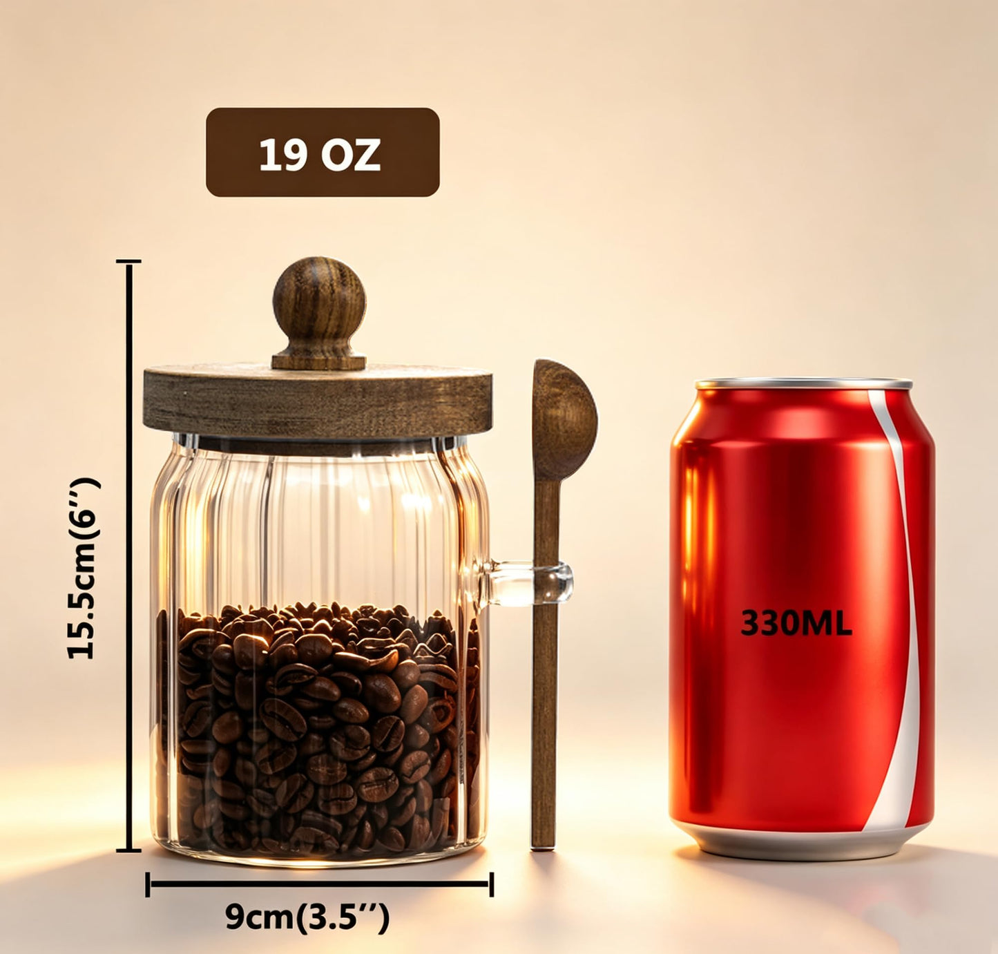 Steviieden Vintage Glass Jar with Lid 19 FL OZ Airtight Glass Food Storage Container for Cereal Nuts Salts Coffee Tea Spice Jar Gratitude Jar (19 FL OZ)