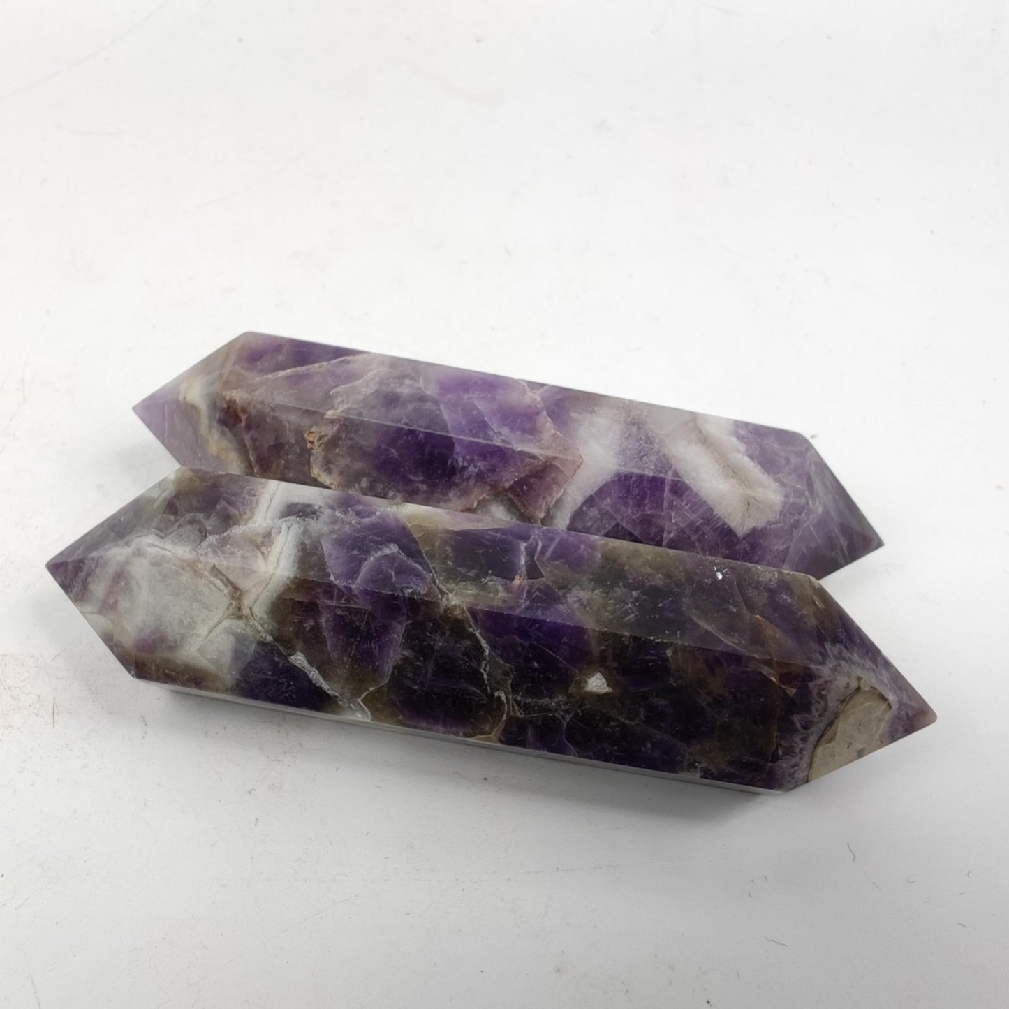 10cm Natural Crystal Tower Two Point Wand Obelisk 6 Faceted Crystals Point Chakra Stone Kit Home Decor Reiki Healing Gift (Dragon Blood Stone)