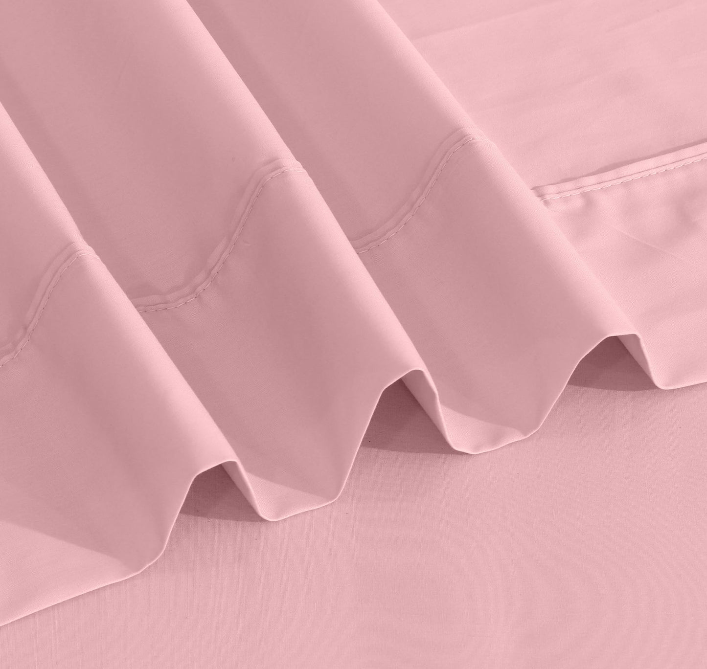 RUVANTI 100% Cotton Percale Sheets Queen Size, Bridal Rose