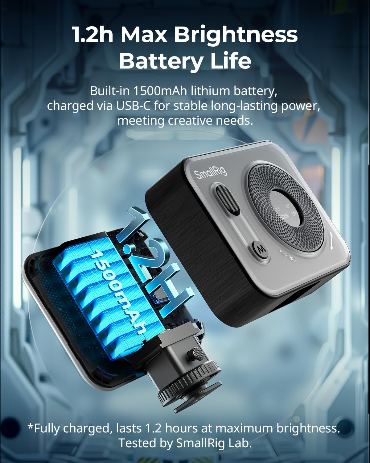 SMALLRIG Vibe P96 Pro Led Video Light, Portable Camera Light for Photography, Cold Shoe Light, CRI95+, 2500-6500K, 5 Effects, Fill Light Accessories for Content Creator, Streaming Black