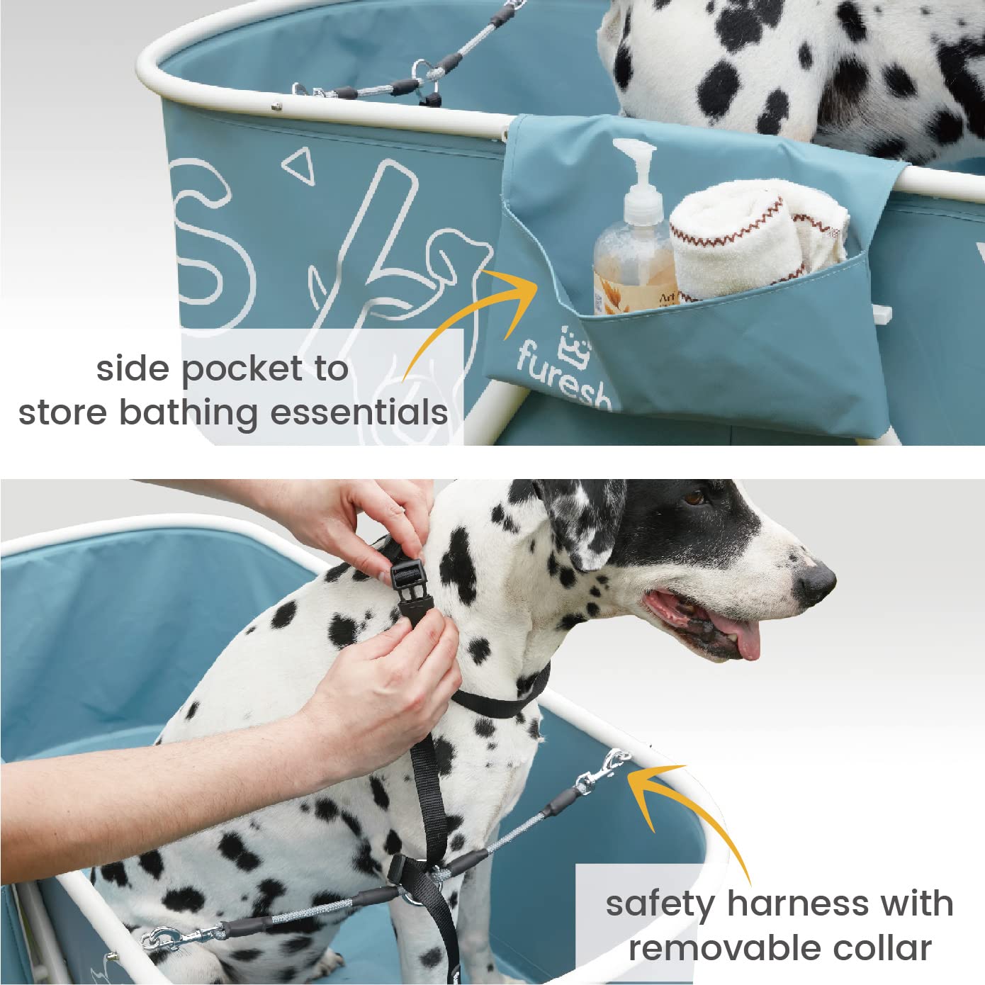 Steper Big Dog Bath Tub with Stairs Elevated Portable Foldable Wash Station with Steps for Bathing Shower and Grooming Indoor Outdoor for Medium to Large Size Dogs (Large 2022 Version)