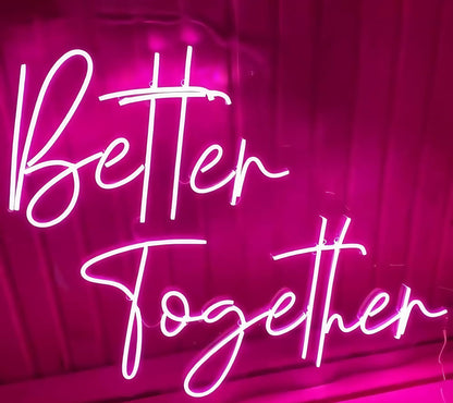 Ulalaza Better Together LED Neon Sign Night Light for Wall Party Décor Bedroom Room Bar Wedding Home Birthday Art Decoration Christmas with USB Chain Light modulator 5v