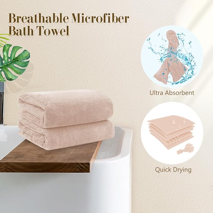 Orighty Microfiber Bath Towels Pack of 4