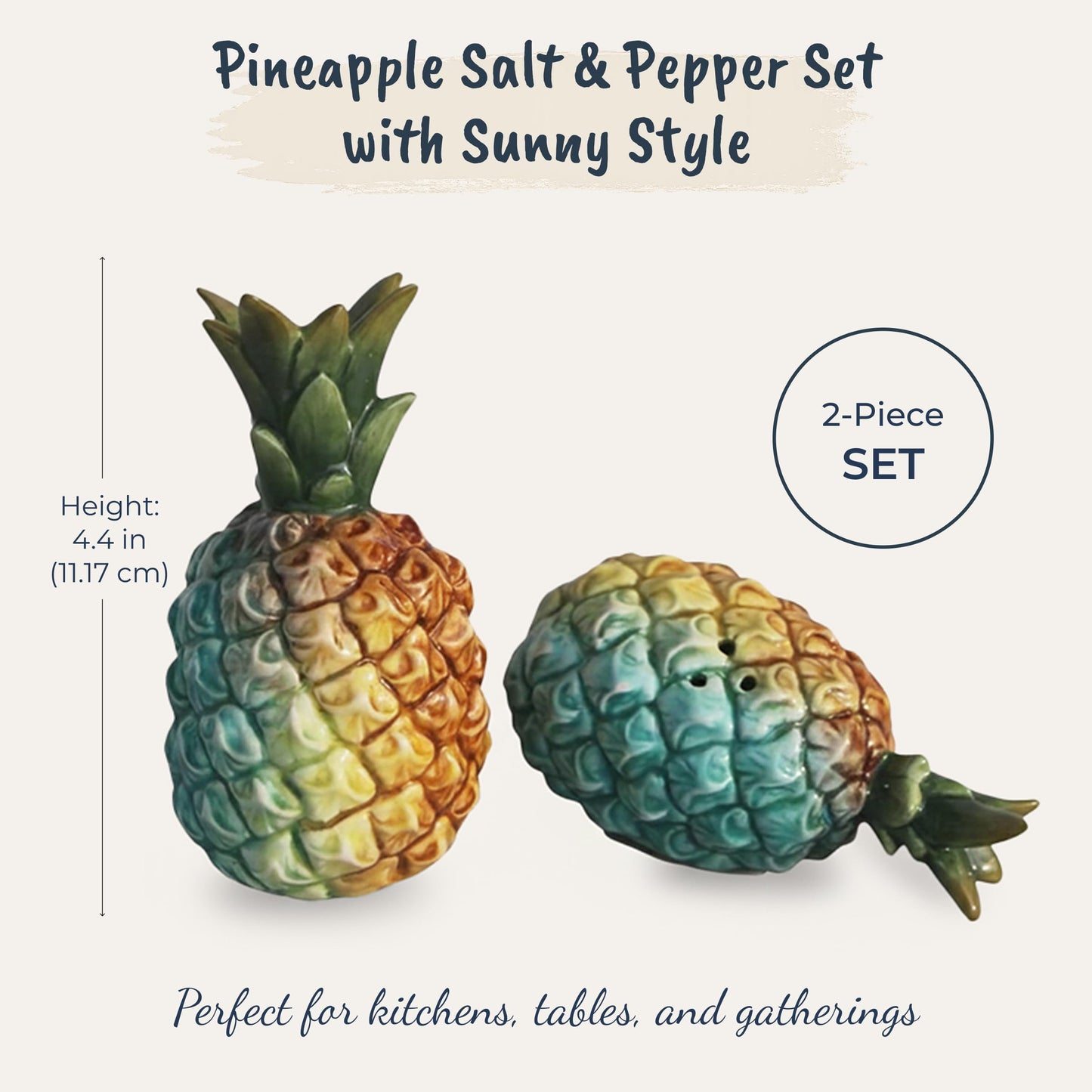 Blue Sky Ceramic Pineapple Salt & Pepper Set
