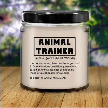 LaPomme Funny Animal Trainer Definition Candle, Definition Candle for Him or Her, Naughty New Job Gifts for Women, 9oz Clear Jar, 45 Hr Burn Time, Poured in The USA