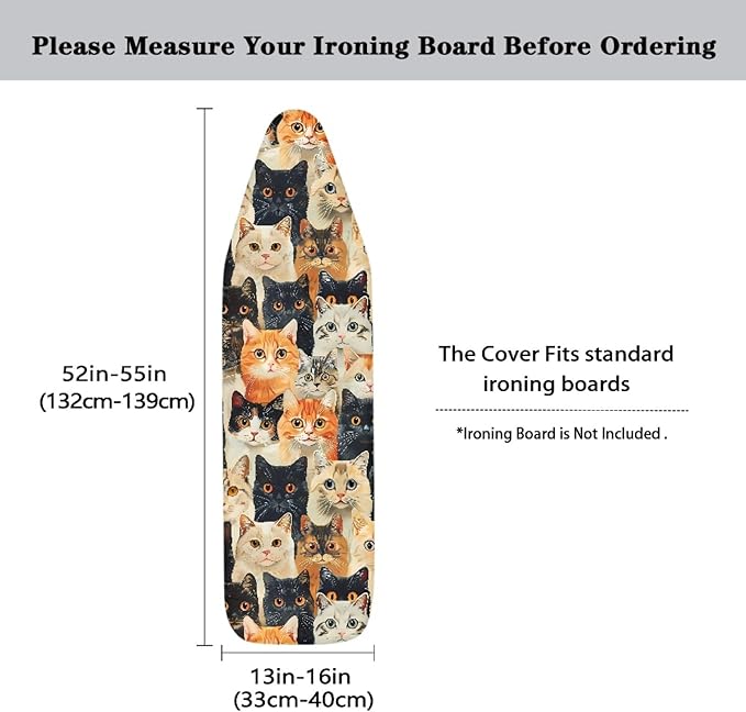 GLENLCWE Cute Cat Ironing Board Cover Full Size Scorch Resistant Replacement