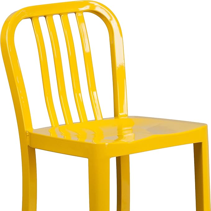 Flash Furniture Commercial Grade 24" High Yellow Metal Indoor-Outdoor Counter