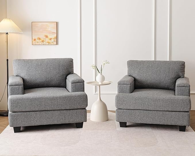 Oversized Living Room Chairs Set of 2, Comfy Accent Chair