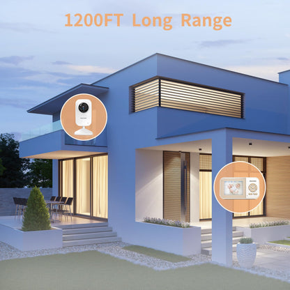 ebemate Video Baby Monitor Camera with 2.8" LCD Screen Video & Audio No Glow Night Vision,2-Way Talk Audio Cam Baby Monitoring 1200FT Range EBE28