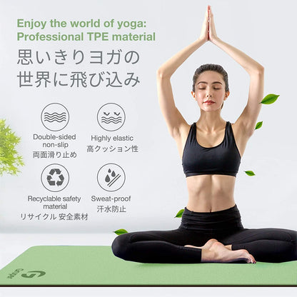 Gruper Yoga Mat Non Slip Thick 1/3'', Eco Friendly Fitness Exercise Mat with Carrying Strap,Pro Yoga Mats for Women,Workout Mats for Home, Pilates and Floor Exercises