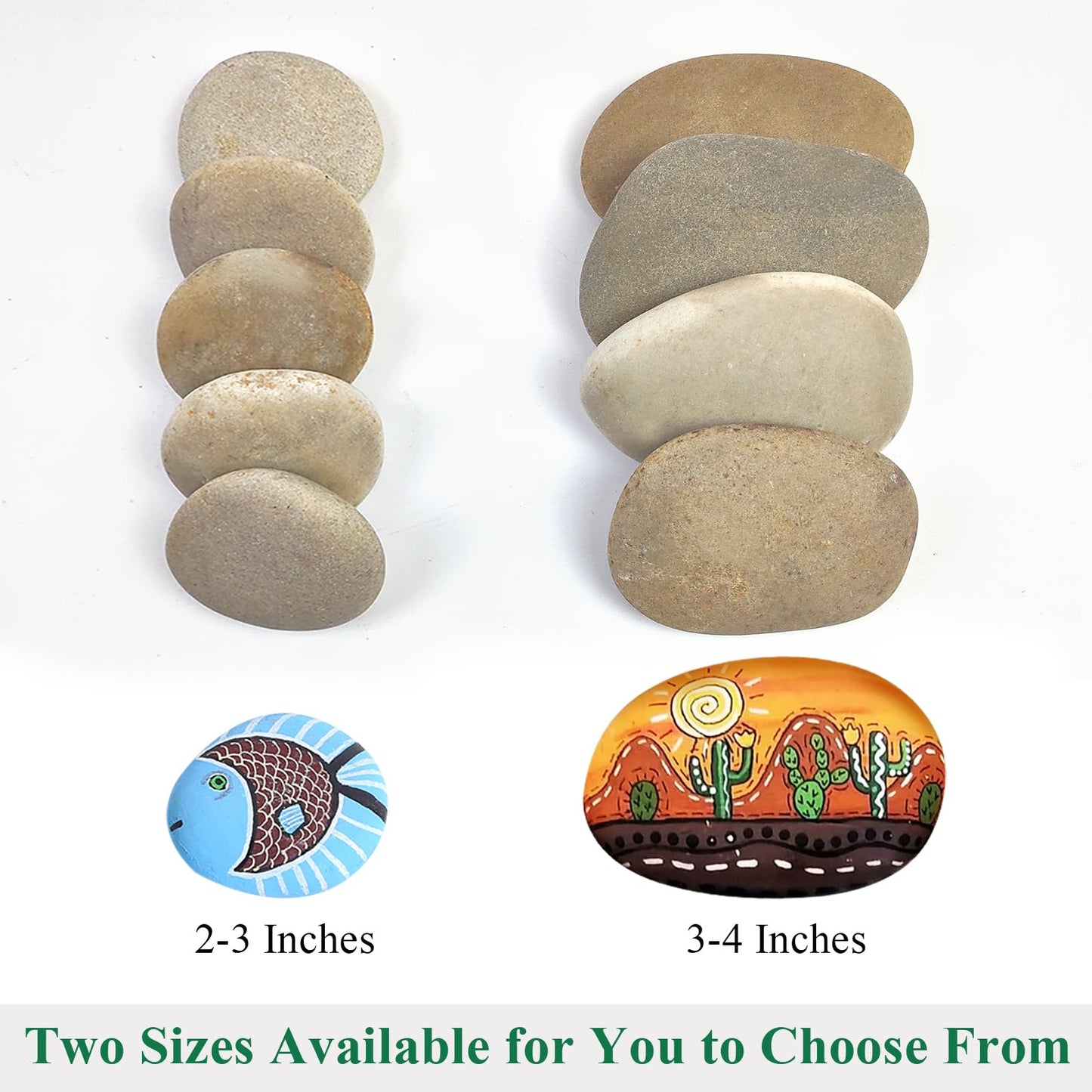 YISZM Large Rocks for Painting, 20PCS River Rocks for Painting, 3-4 Inches Flat Smooth Painting Stones for DIY Arts & Crafting
