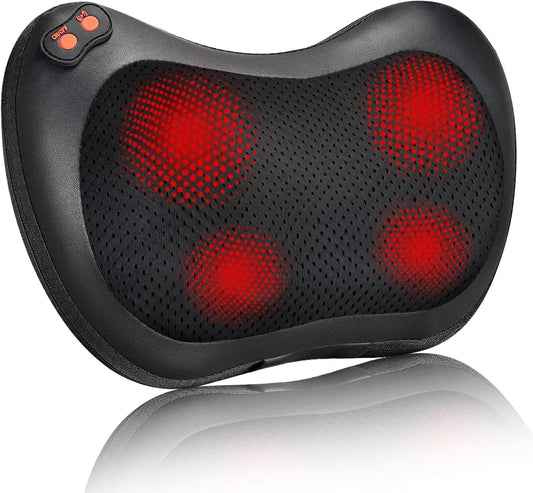 iKristin Back Massager, Shiatsu Neck Massager with Heat, Electric Back Massager for Shoulder, Back, Leg, Deep Tissue Kneading Massage to Relief Muscles, Massage Pillow for Mom/Dad/Women/Men