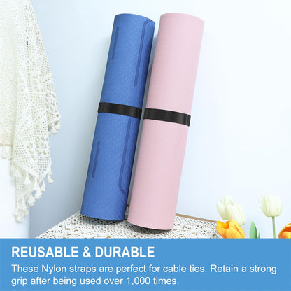 1in x 24ft | Hook and Loop Straps Heavy Duty | Double Sided Self-Gripping Strips | Reusable Multi-Purpose Wrap Roll for Home, Office, Data Center, and More
